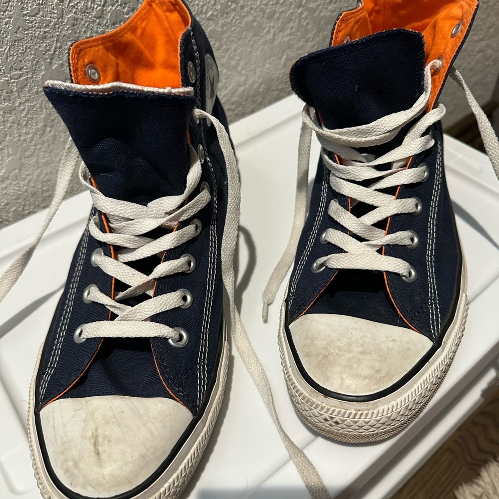 Converse High Top Sneakers - Denver Broncos Navy Exterior with Orange Interior - Picture 2 of 7